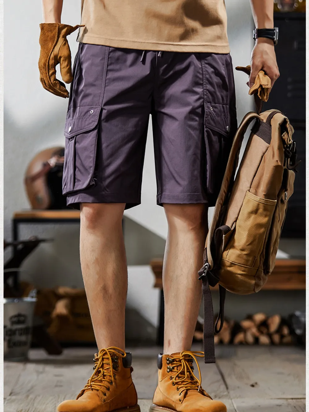 Men's Plus Size Loose Fit Cargo Shorts, image 15