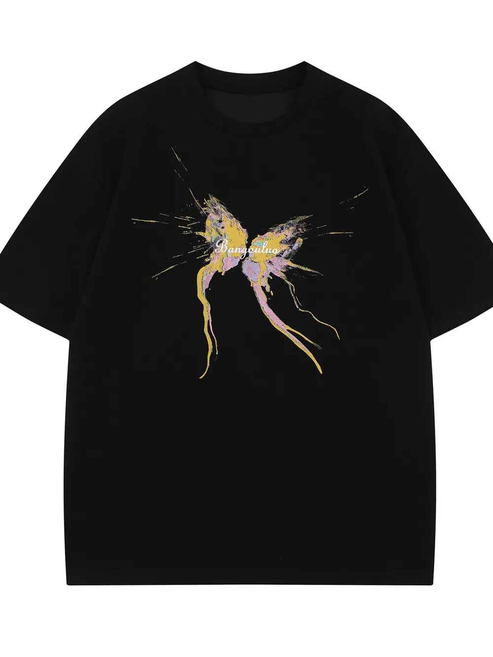 Men's Butterfly Splash Art Round Neck T-Shirt