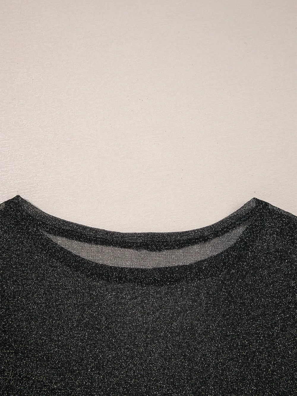 Metallic Glitter Mesh Long Sleeve Top, image 5