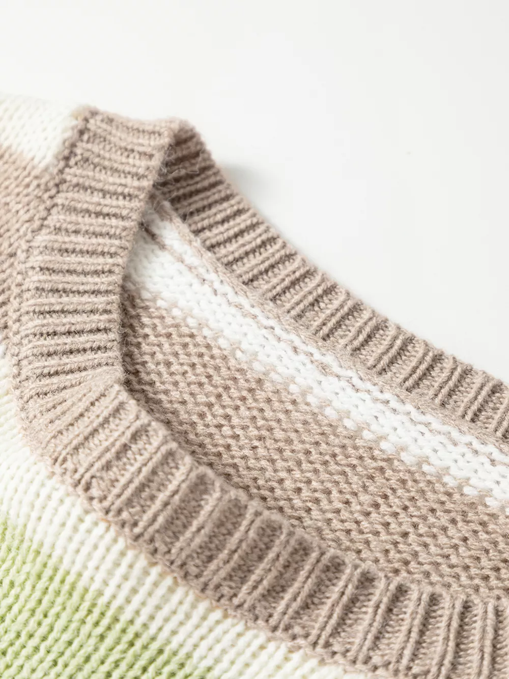 Multicolour Stripe Drop Shoulder Crew Neck Sweater, image 2