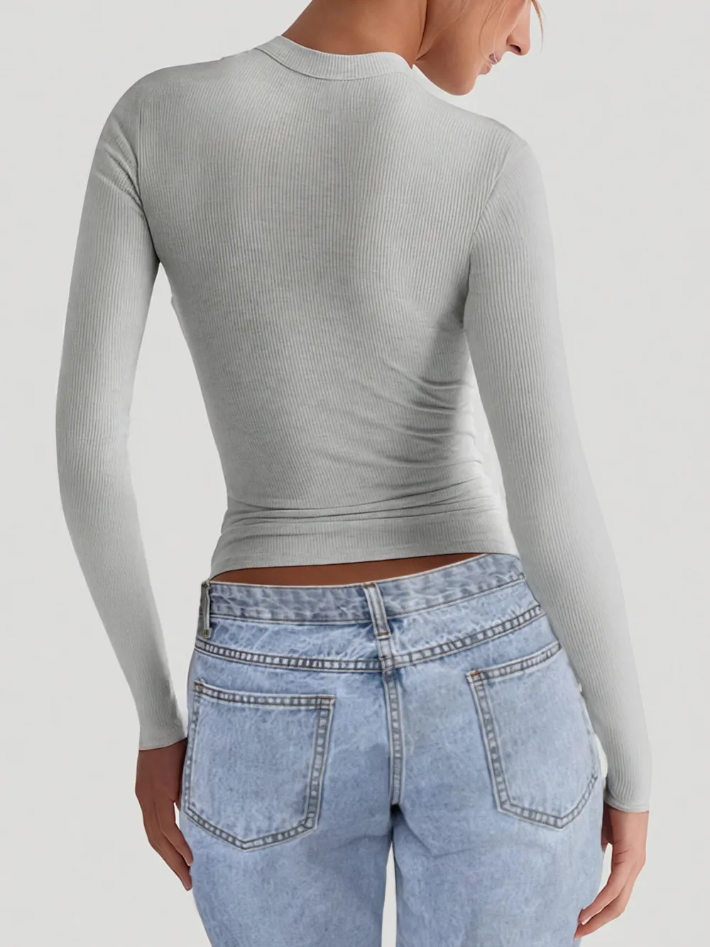 Square Neck Long Sleeve T-Shirt, image 8