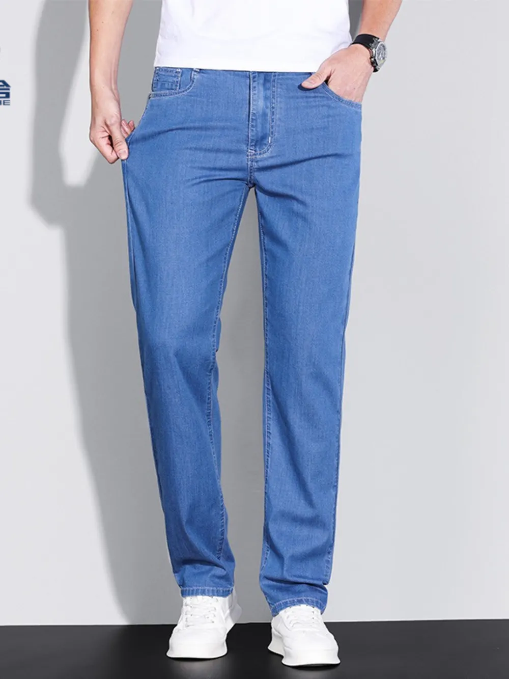 Men's Washed Straight Fit Jeans, image 6