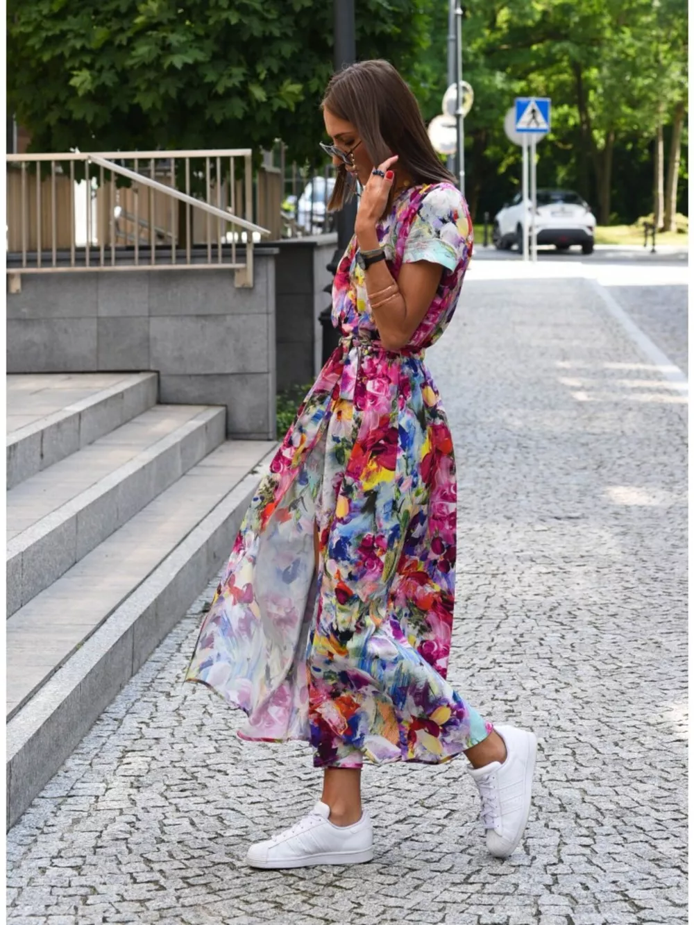 Surplice Short Sleeve Midi Dress, image 28