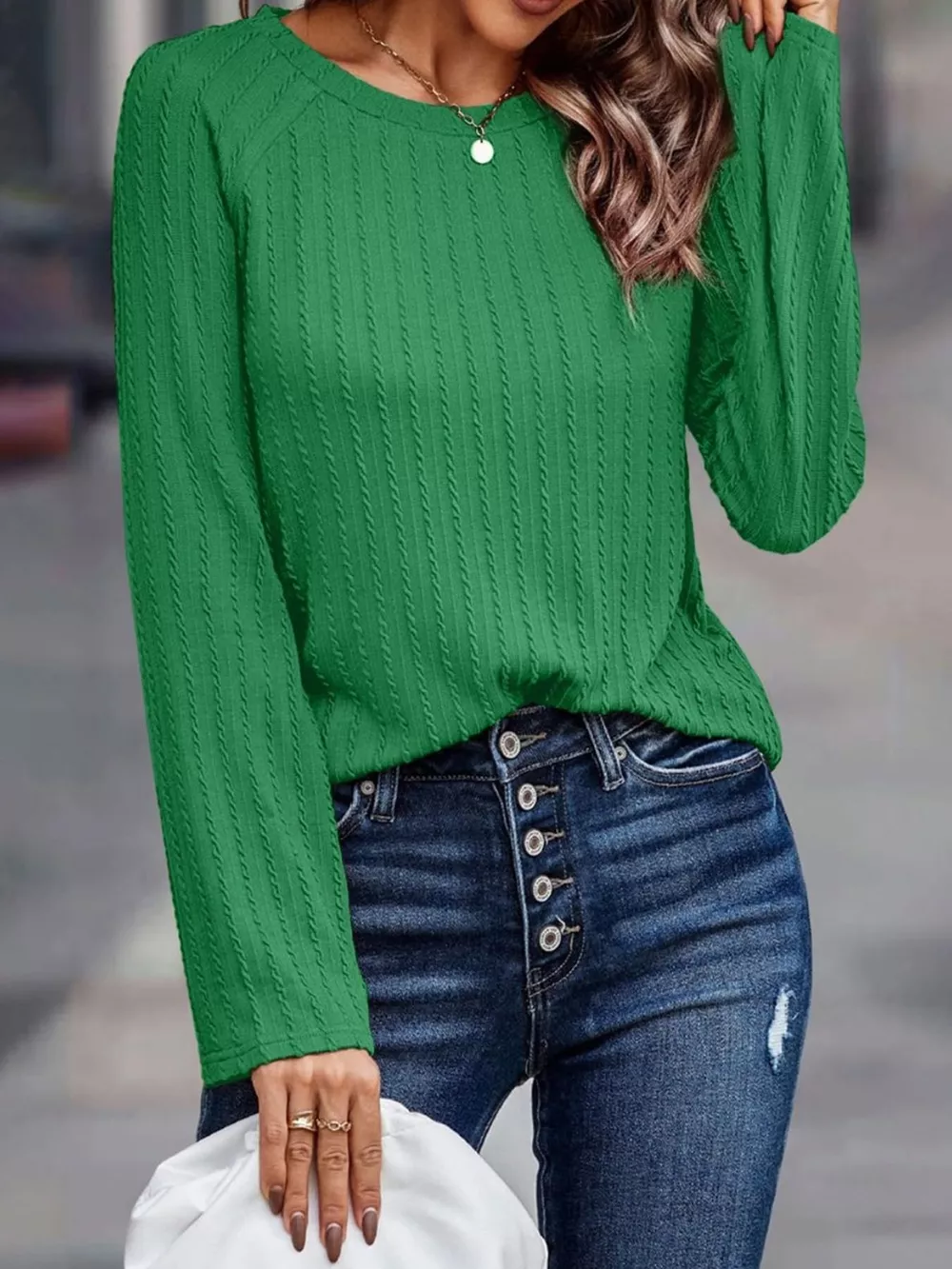 Textured Knit Long Sleeve T-Shirt, image 24