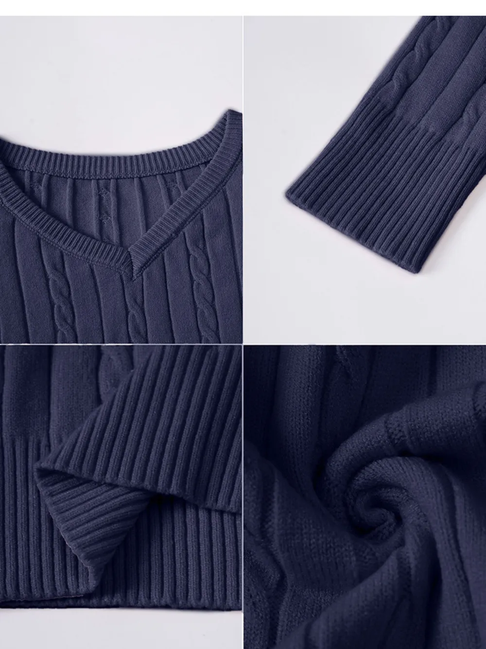 Cable Knit V-Neck Pullover Sweater, image 8