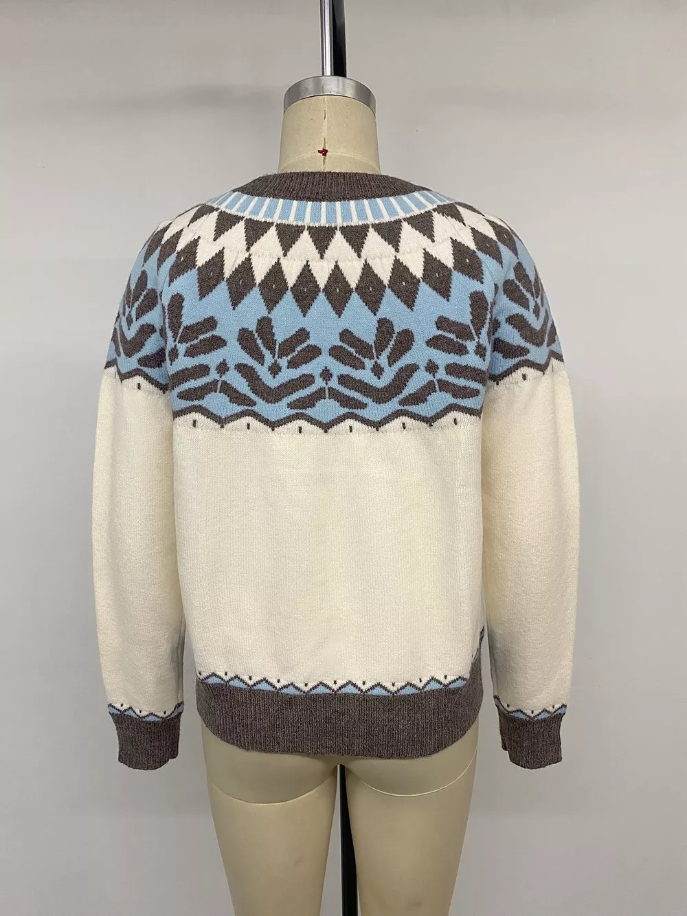 Fair Isle Pattern Round Neck Sweater, image 12