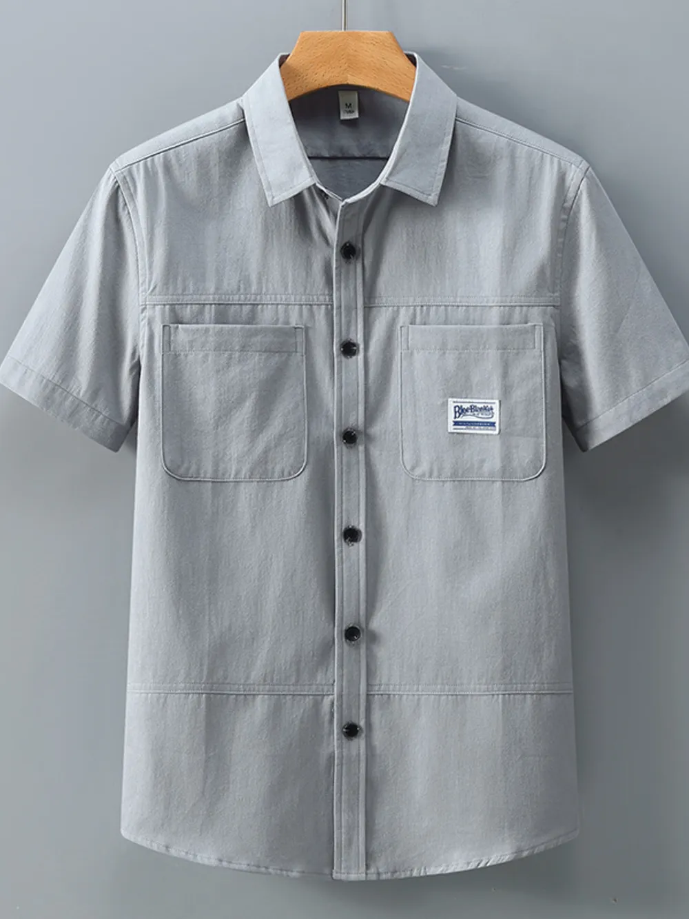 Men's Plus Size Button Up Short-Sleeve Shirt, image 5