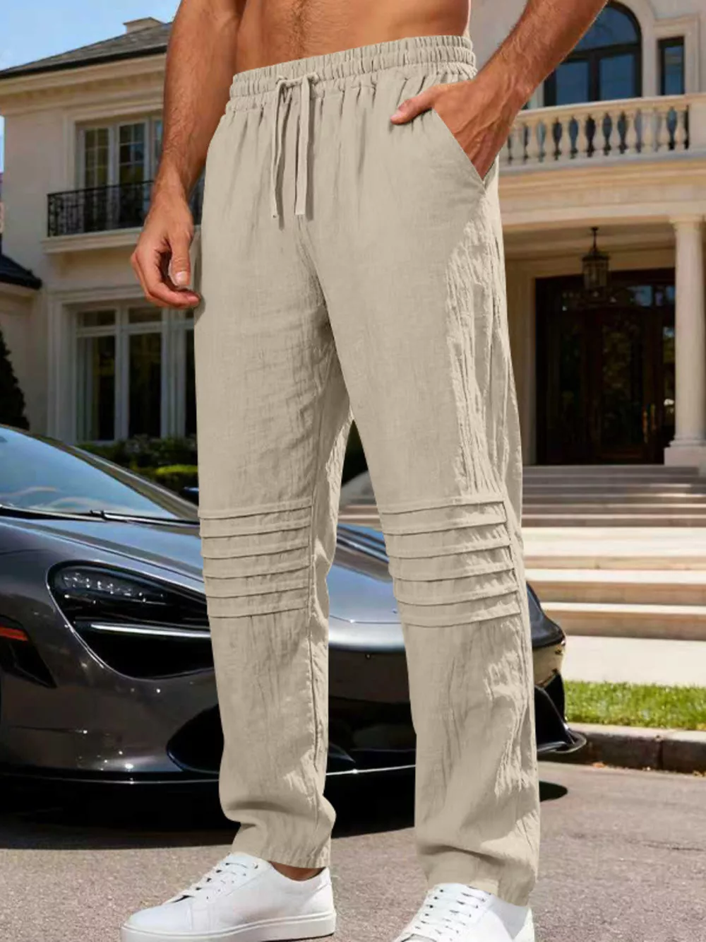 Men's Full Size Casual Drawstring Pants Plus Size, image 3