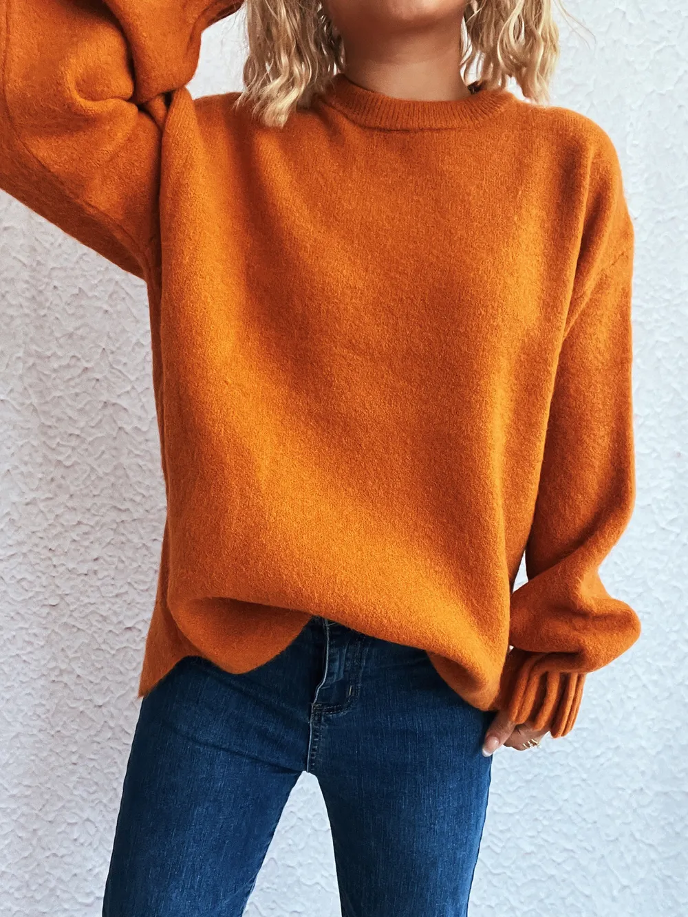 Round Neck Dropped Shoulder Sweater, image 13