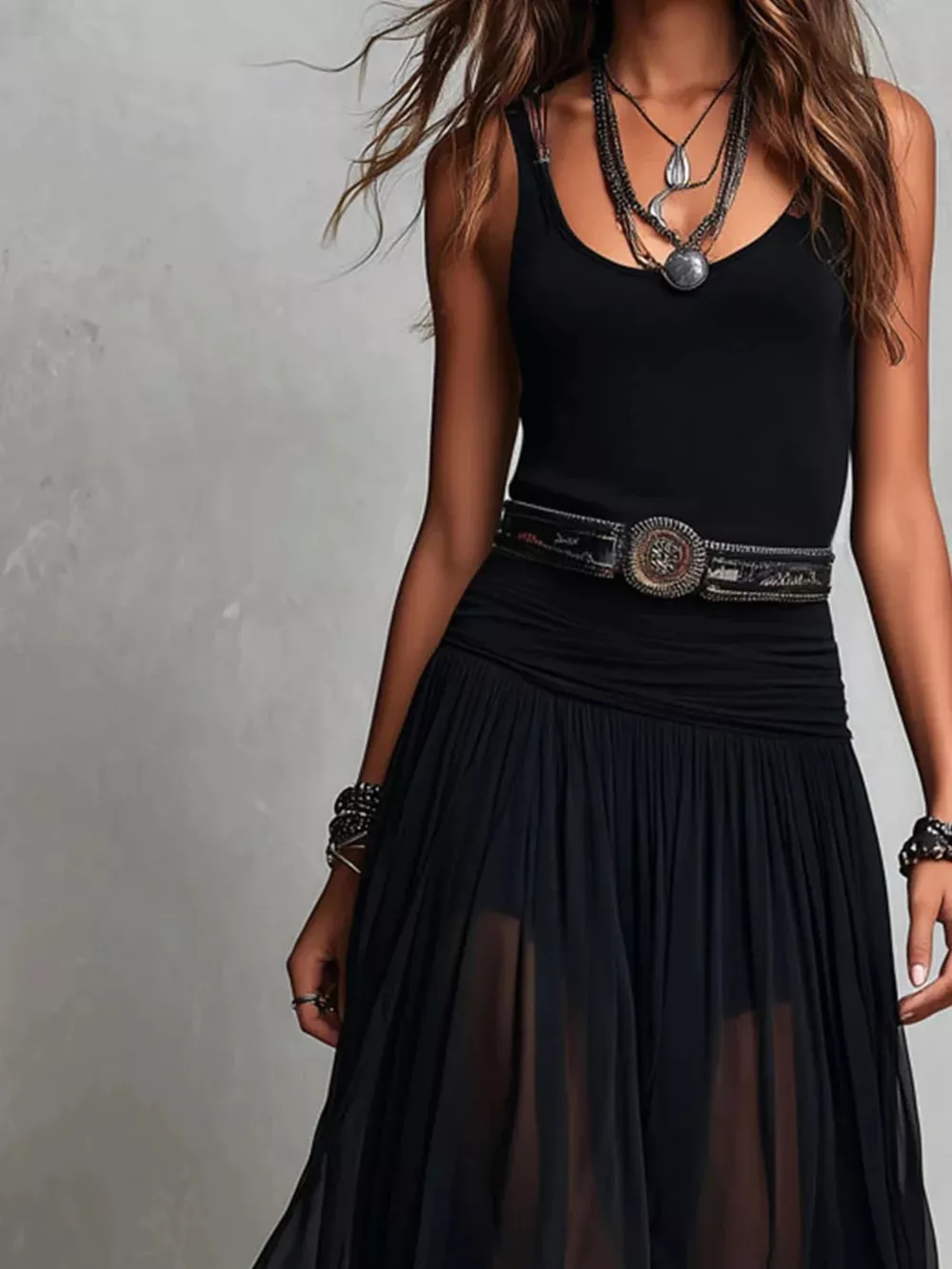 Full Size Scoop Neck Sleeveless Maxi Dress Plus Size, image 5
