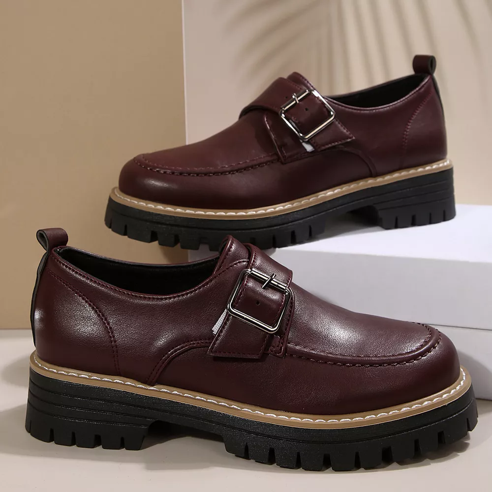 Buckle Accent Chunky Platform Loafers