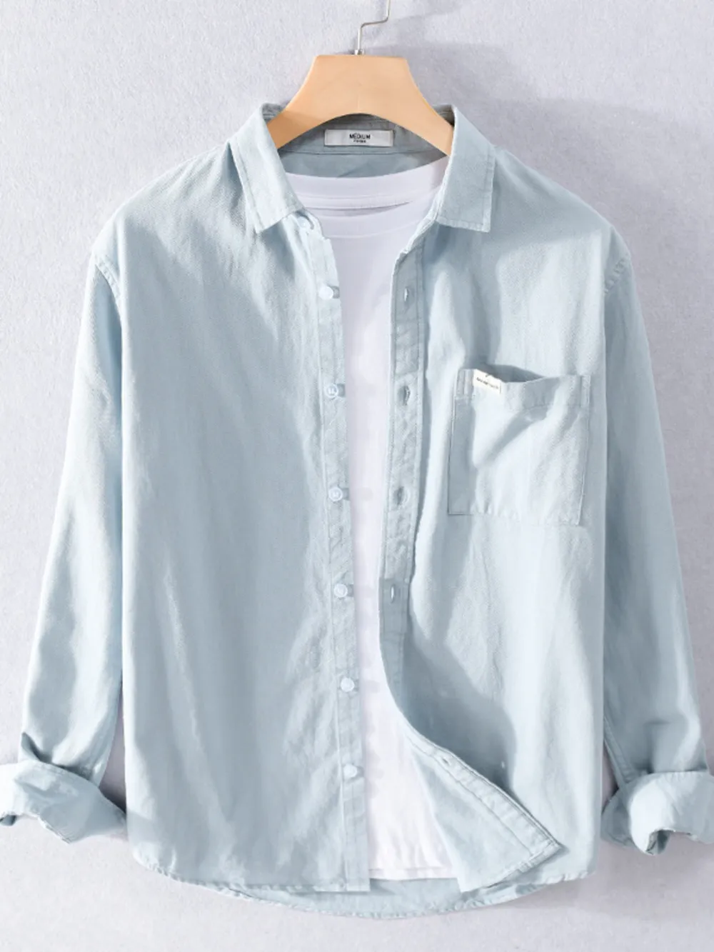 Men's Plus Size Button Up Long Sleeve Shirt, image 3