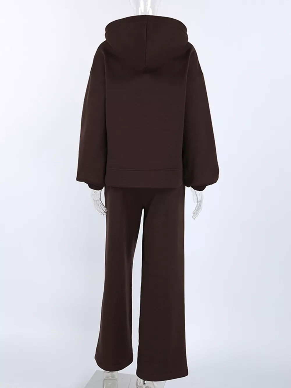 Zip-Up Hoodie and Wide-Leg Sweatpants Set, image 13