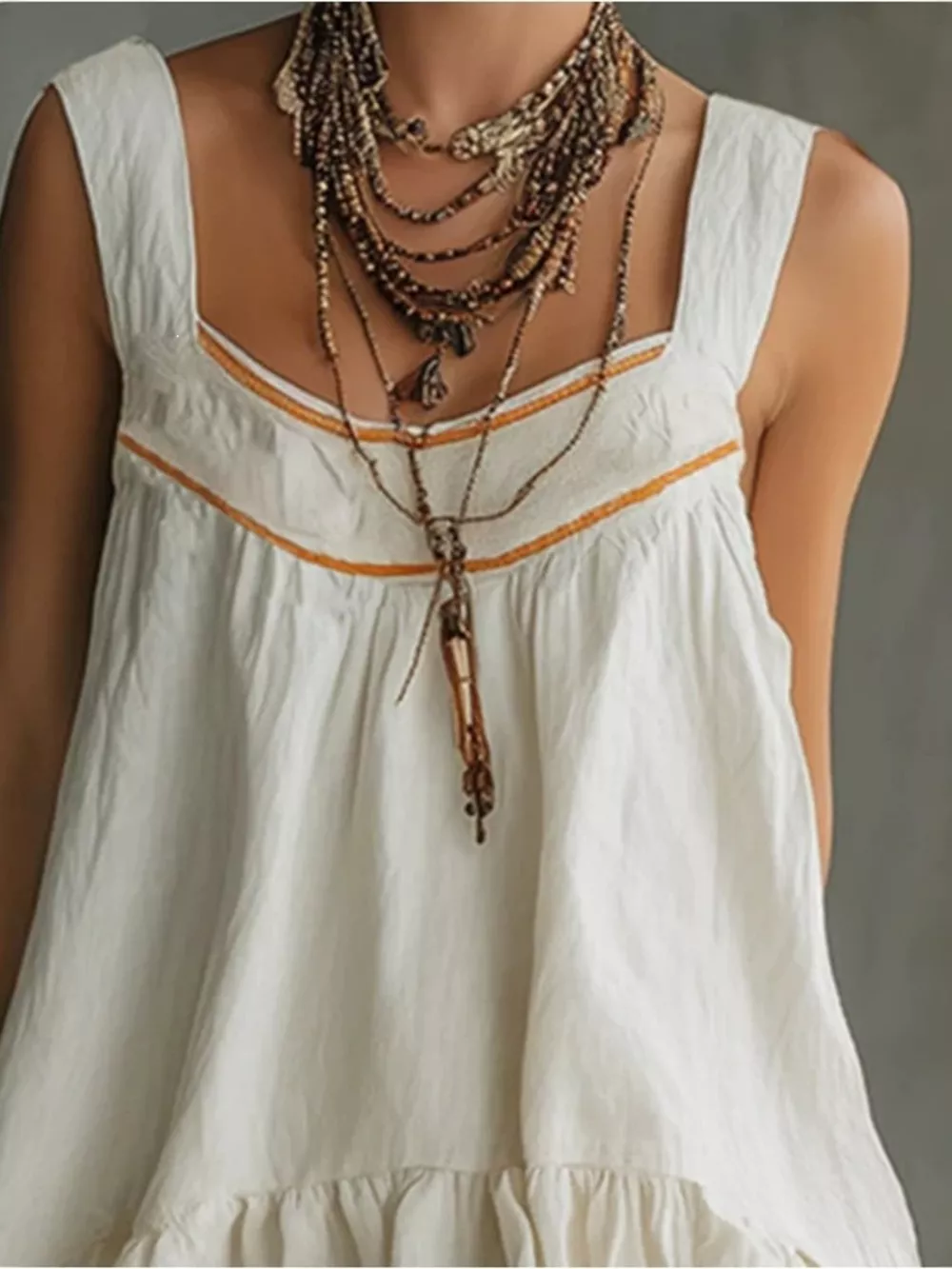 Full Size Sleeveless Tiered Mini Dress Plus Size, image 10