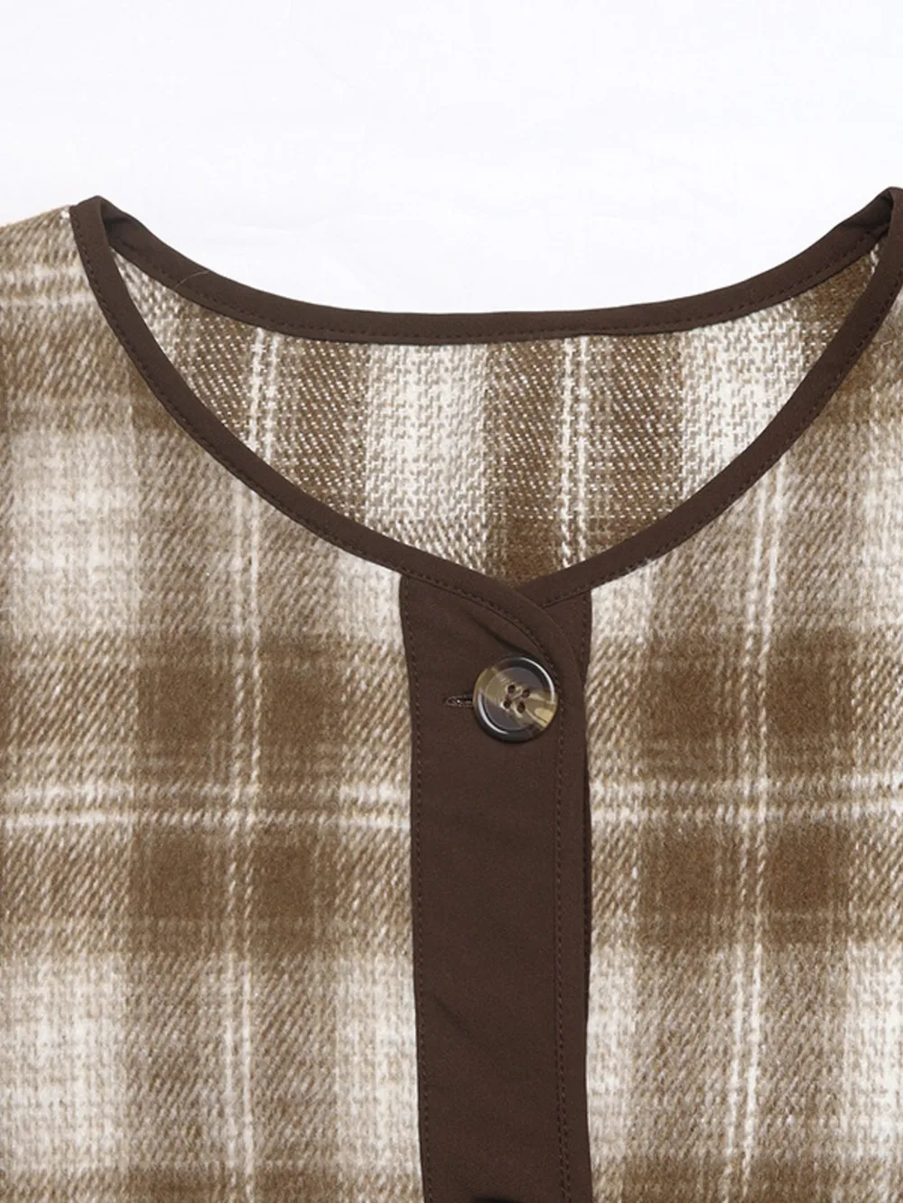 Plaid Long Sleeve Button-Up Jacket, image 2