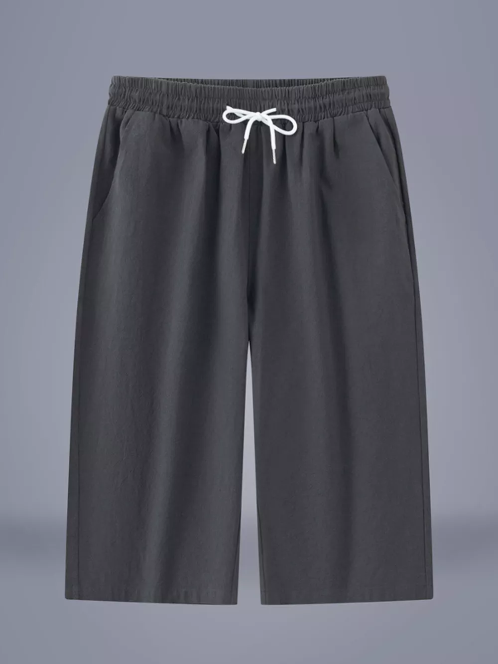 Men's Plus Size Casual Cropped Drawstring Pants, image 4