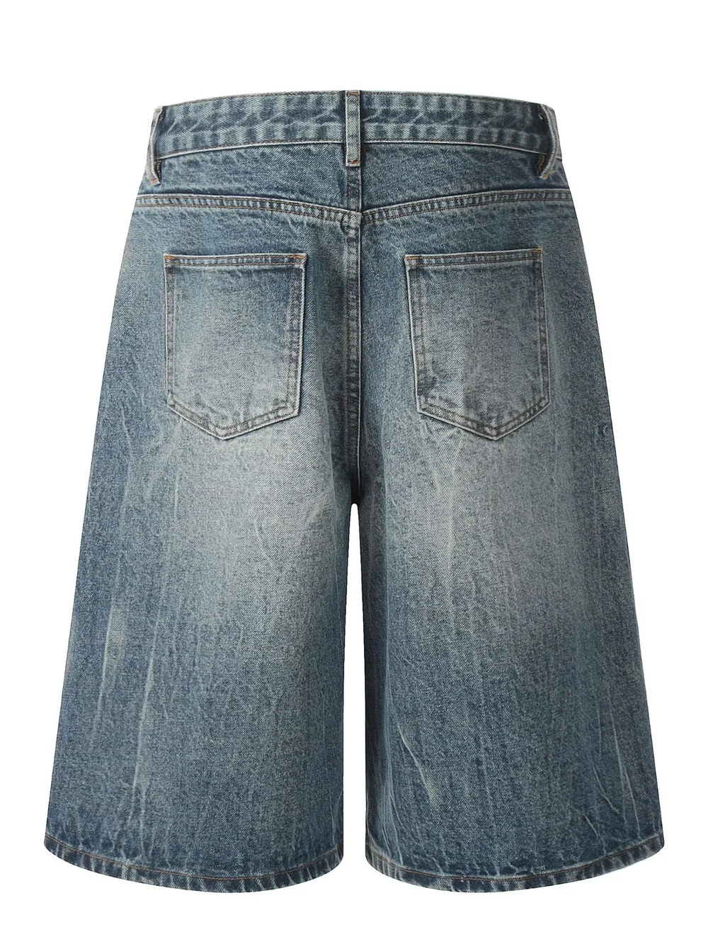 Men's Wash Wide-Leg Denim Shorts, image 2