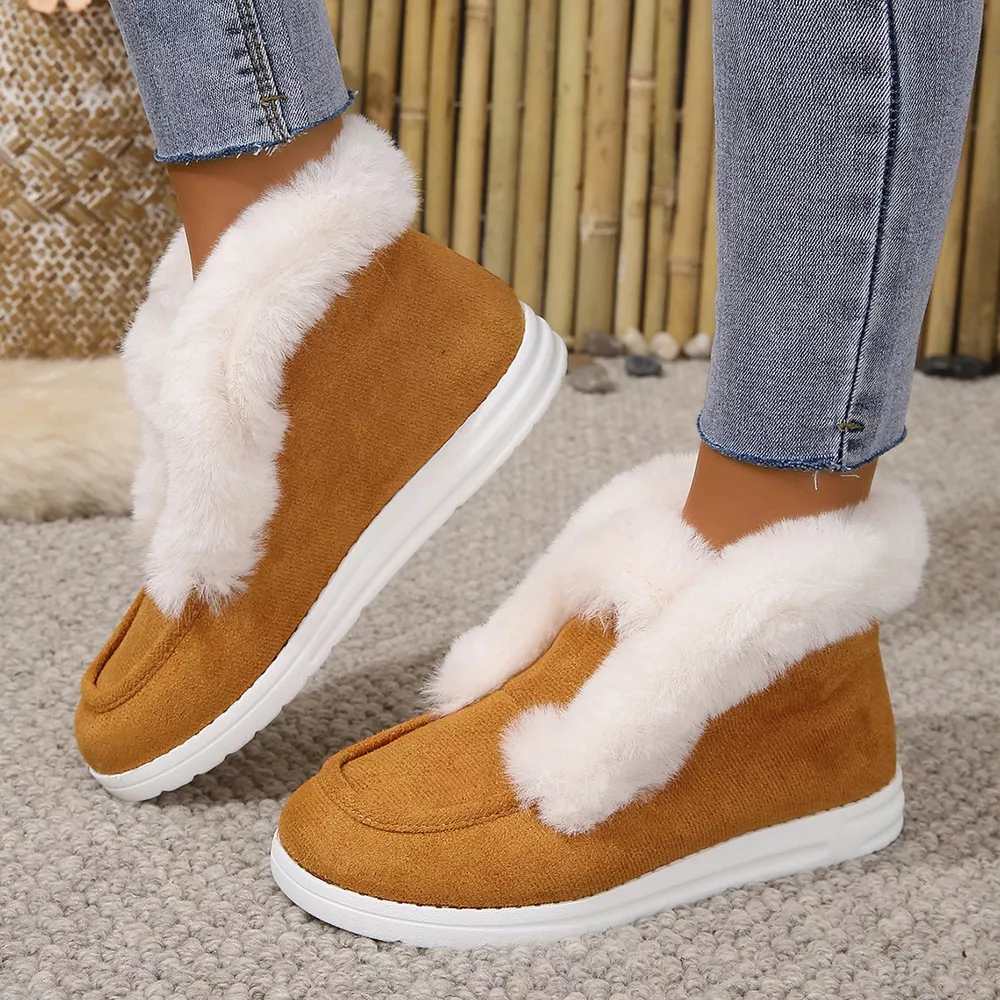 Cozy Fuzzy Trim Ankle Boots, image 7
