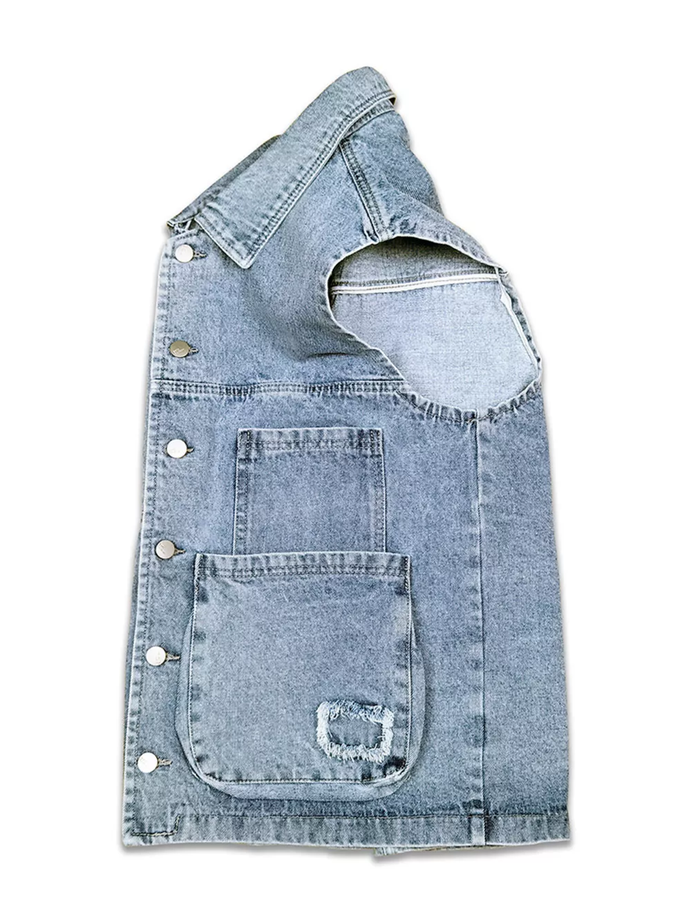 Men's Plus Size Vintage Washed Denim Vest, image 4