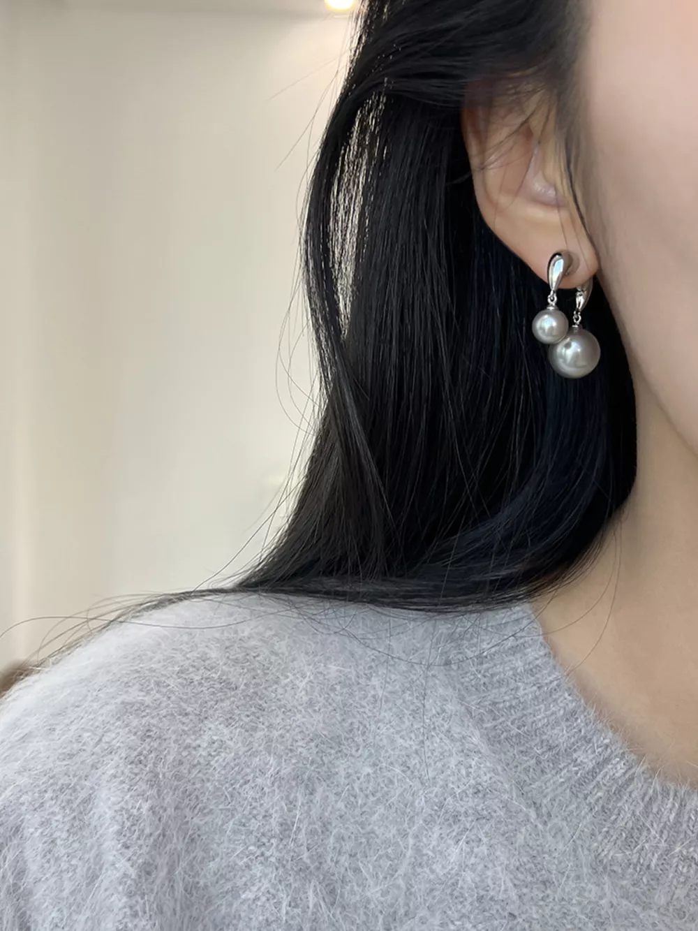 Pearl Alloy Drop Earrings, image 2
