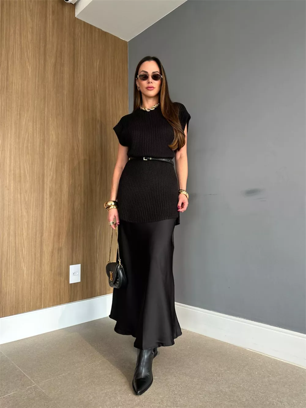 Round Neck Cap Sleeve Sweater Dress, image 4