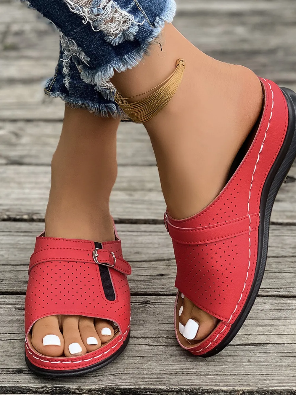 Casual Comfort Buckle Strap Sandals, image 7