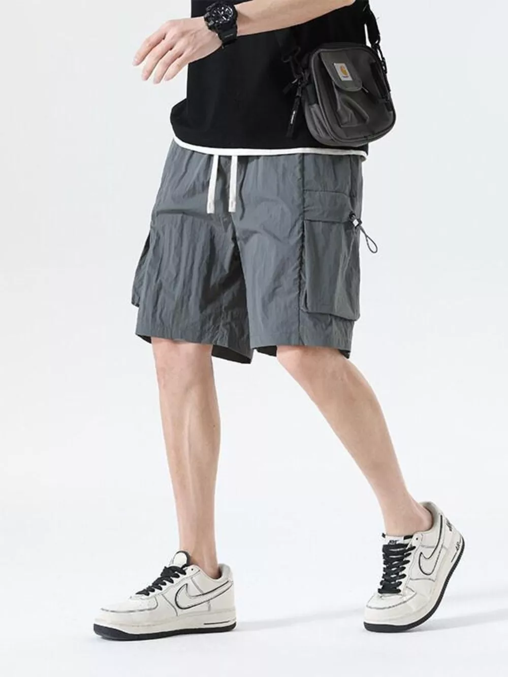 Men's Drawstring Cargo Shorts, image 4