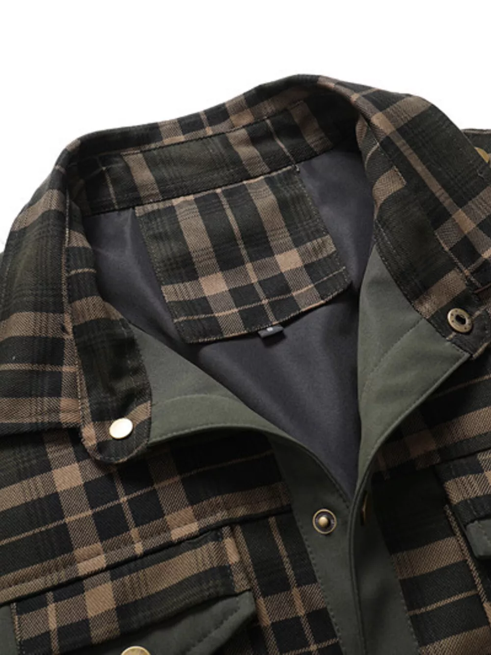 Men's Full Size Button Up Long Sleeve Plaid Shirt Plus Size, image 6