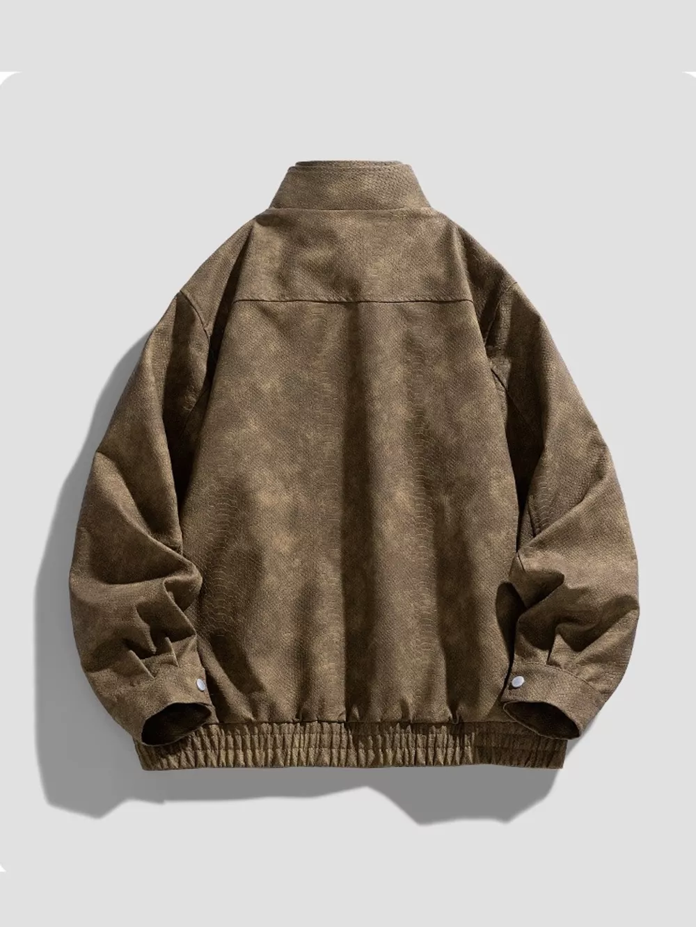 Me's Plus Size Zip Up Casual Jacket, image 6