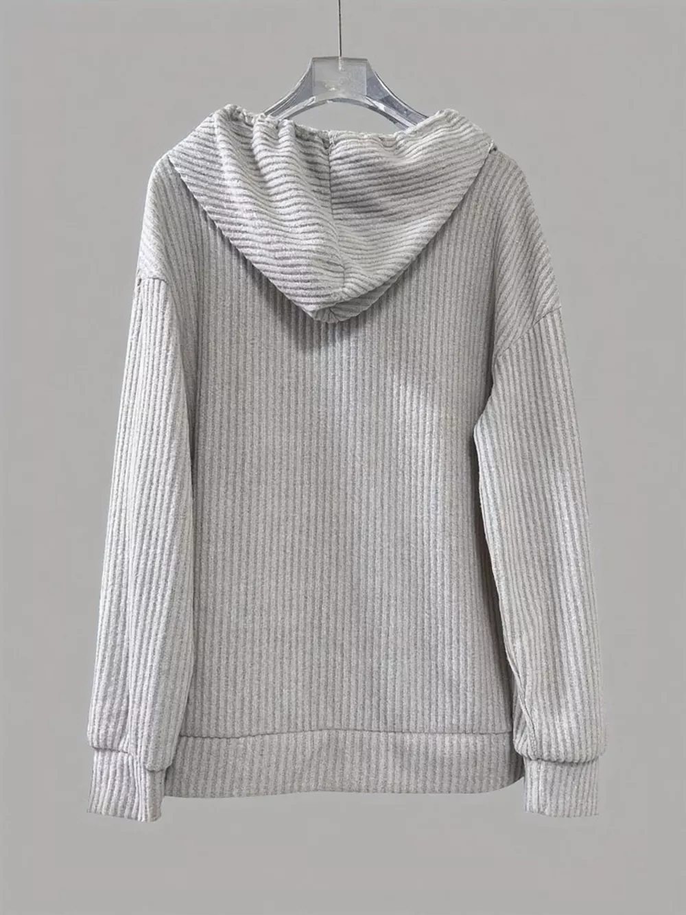Button-Front Drawstring Hoodie, image 22