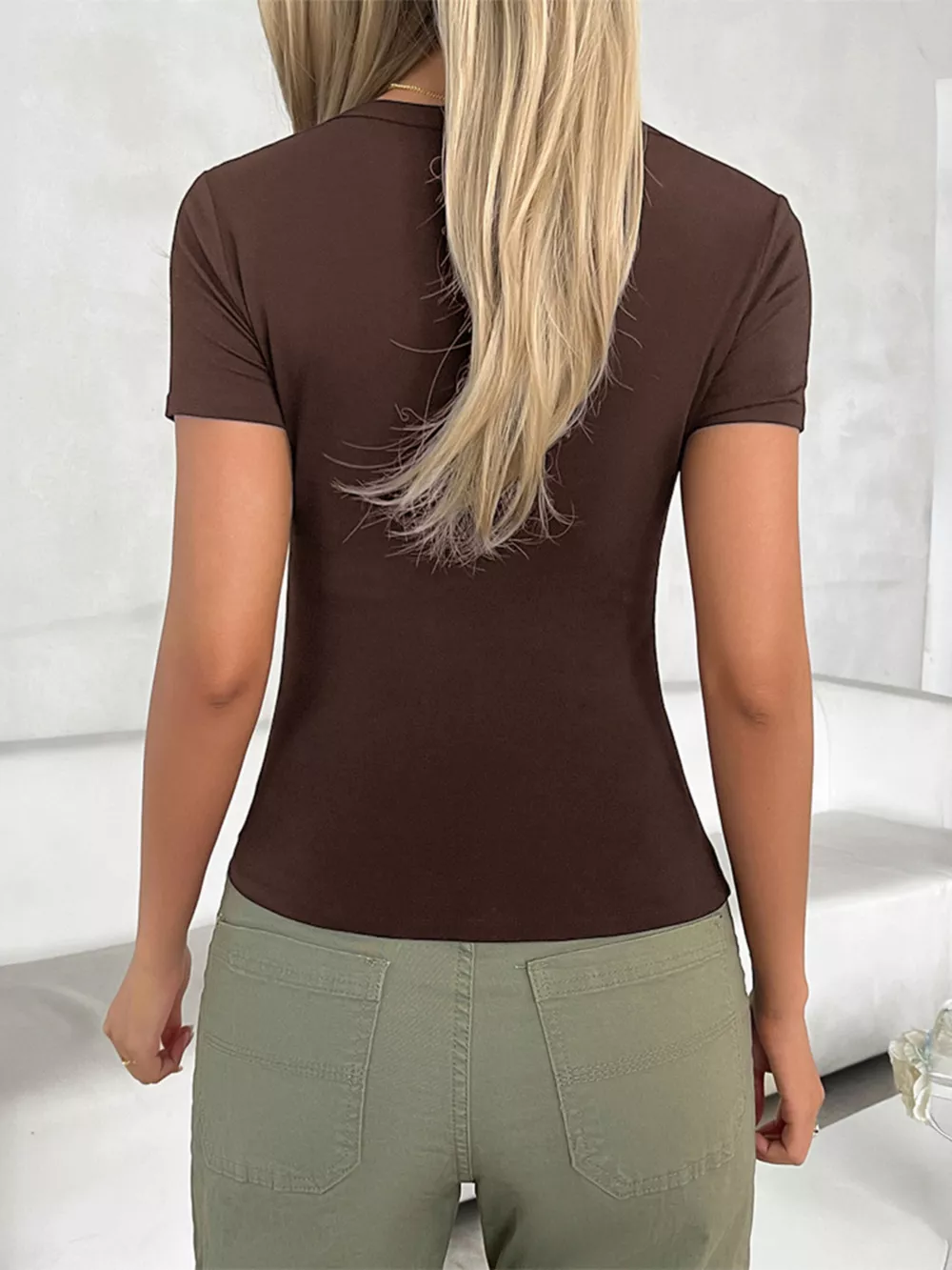Solid Color Slim Fit T-Shirt, image 9