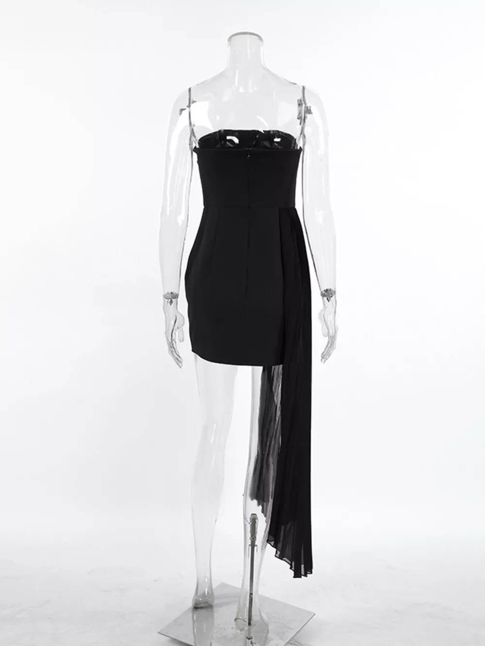 Pleated Detail Tube Mini Dress, image 8