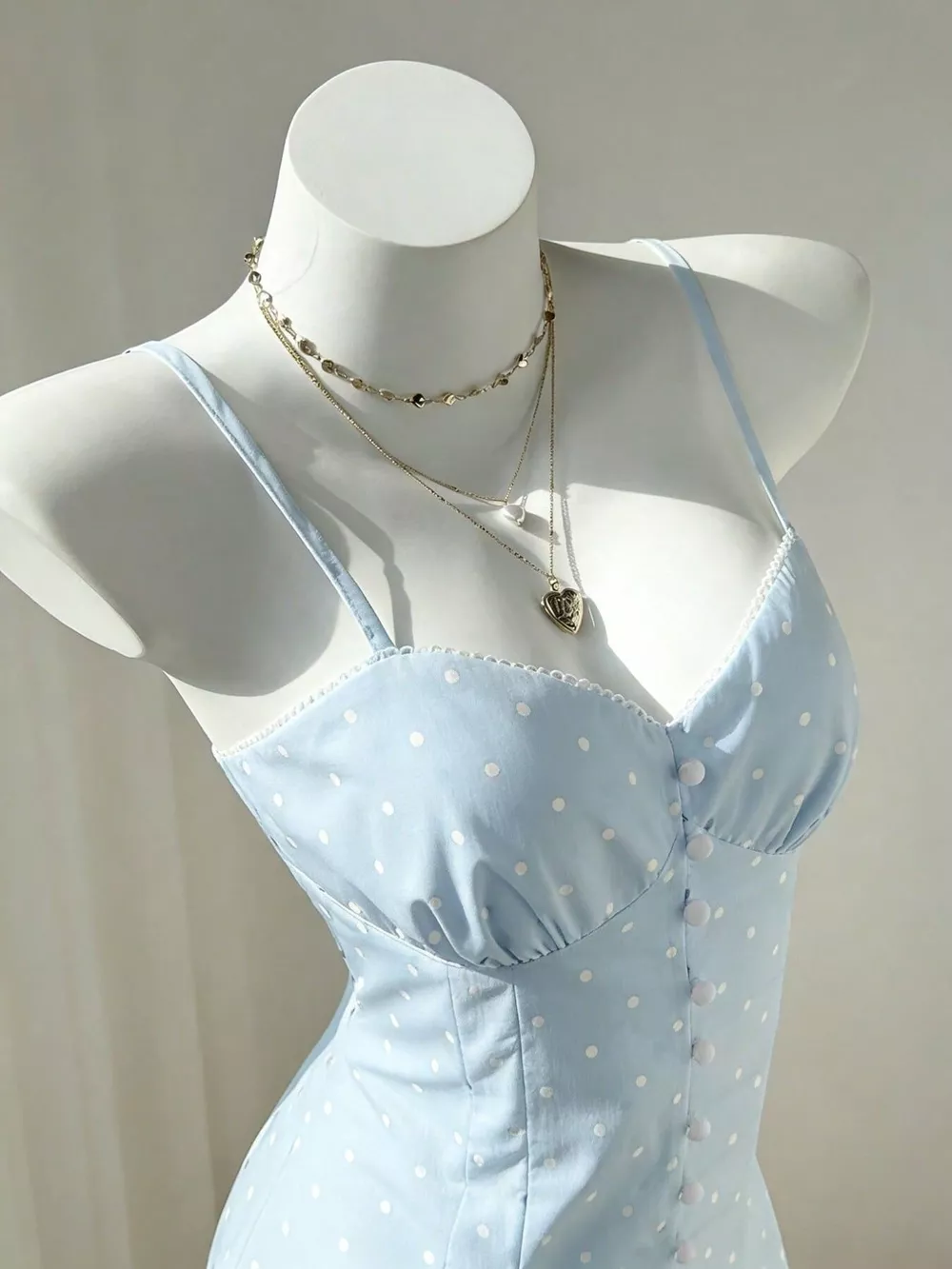 Polka Dot Spaghetti Strap Mini Dress, image 2