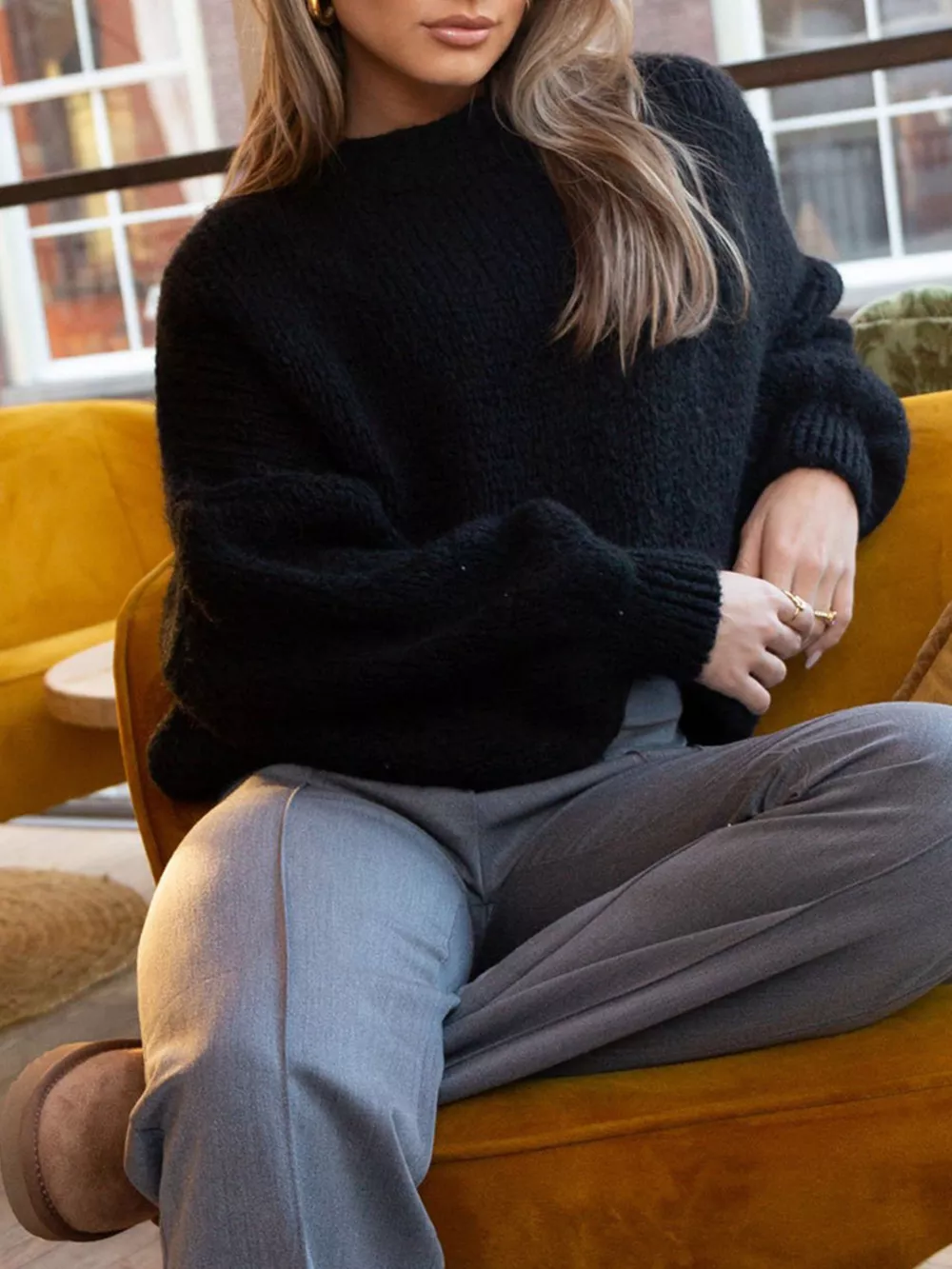 Round Neck Dropped Shoulder Sweater, image 13