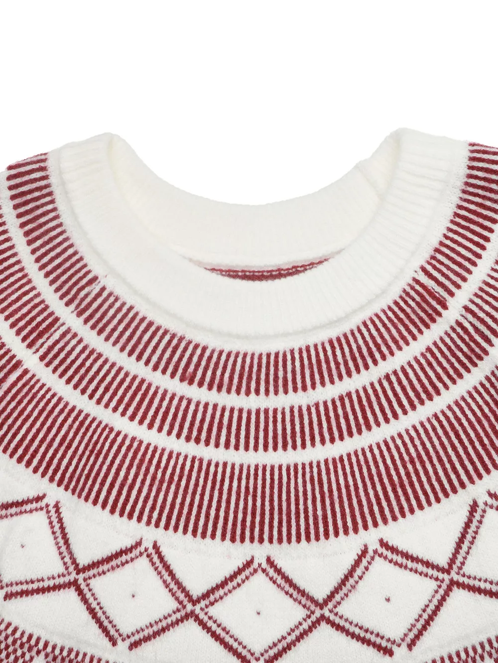 Geometric Crew Neck Knit Sweater, image 8
