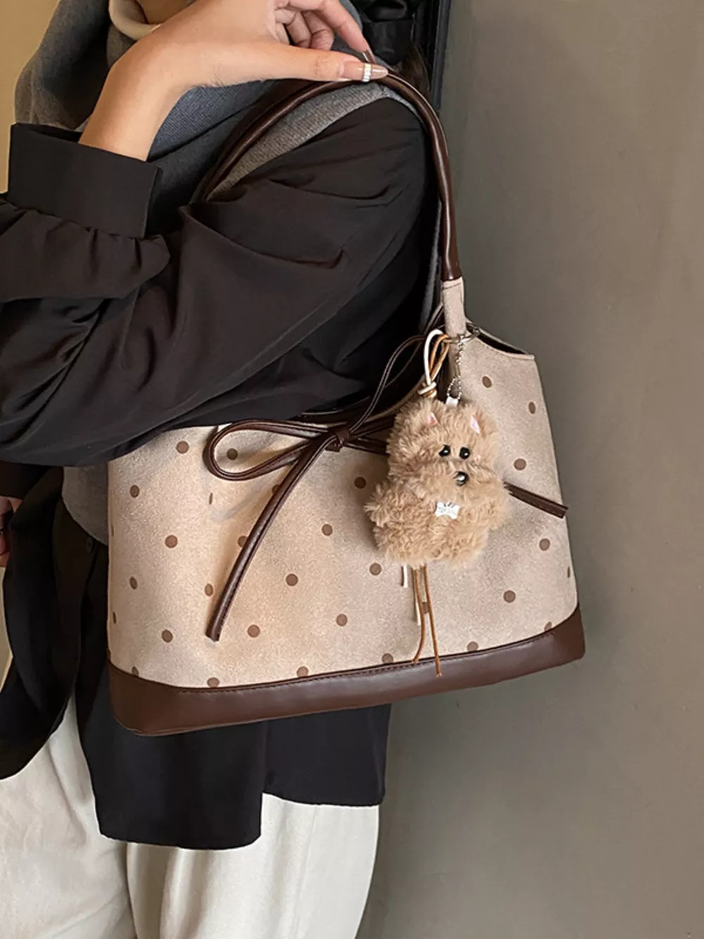 Polka Dot Bow Shoulder Bag