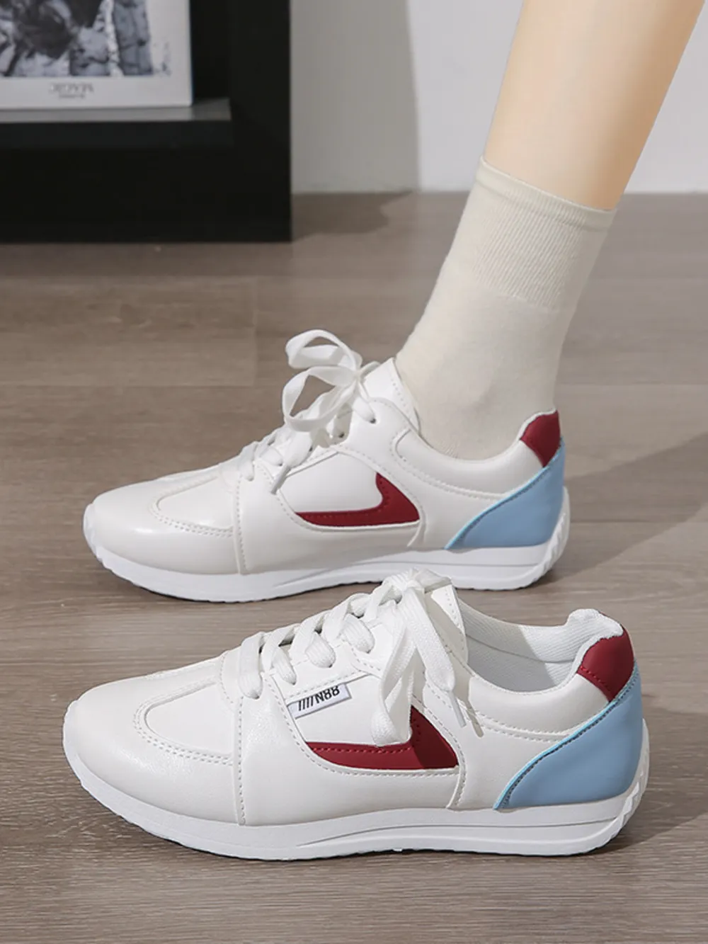 Round Toe Contrast Sneakers, image 5