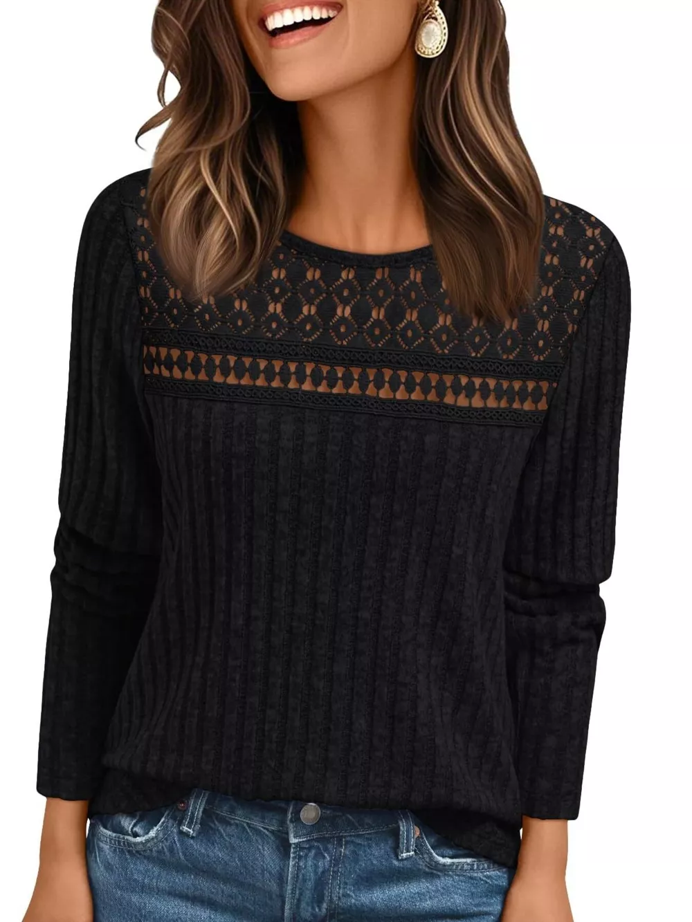 Ribbed Long Sleeve T-Shirt, image 5