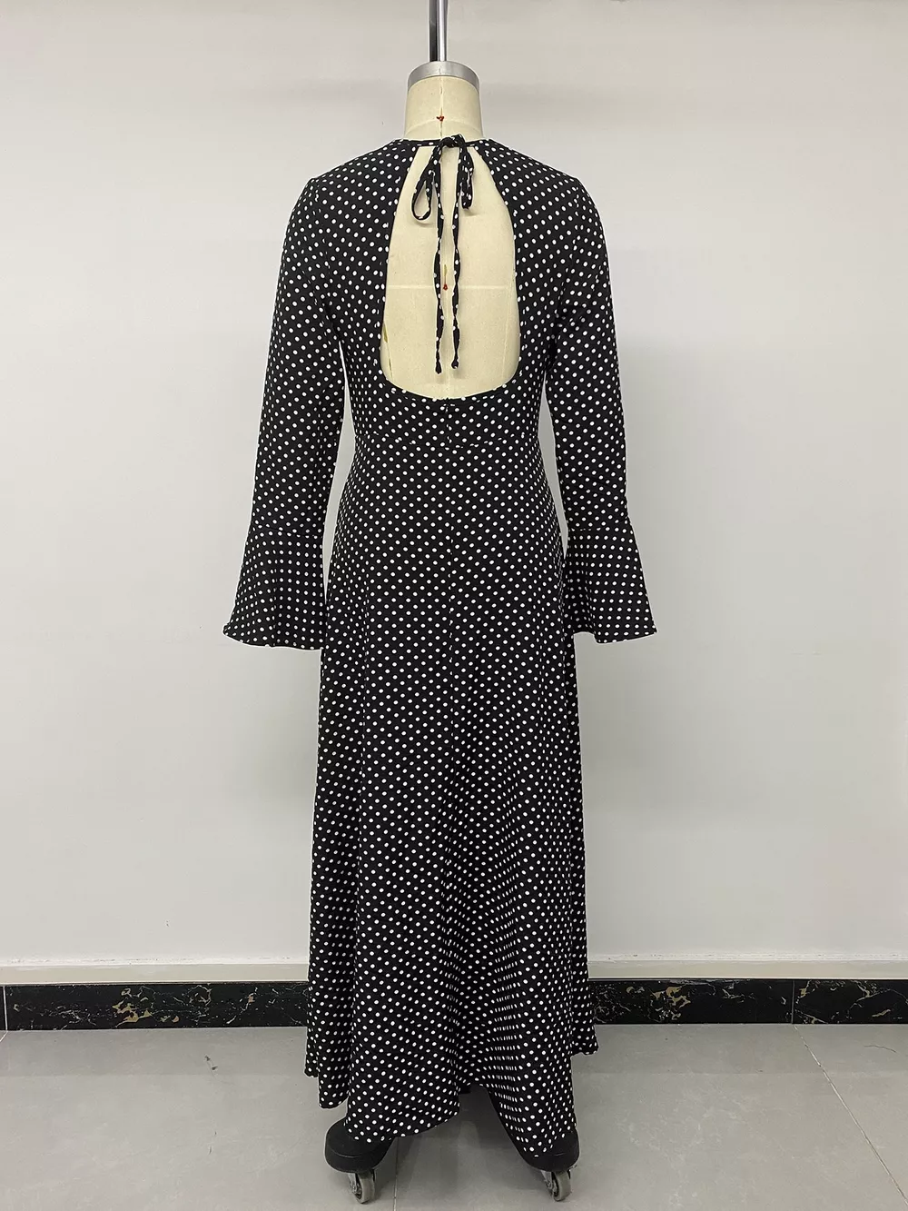 Polka Dot Flare Sleeve Maxi Dress, image 10