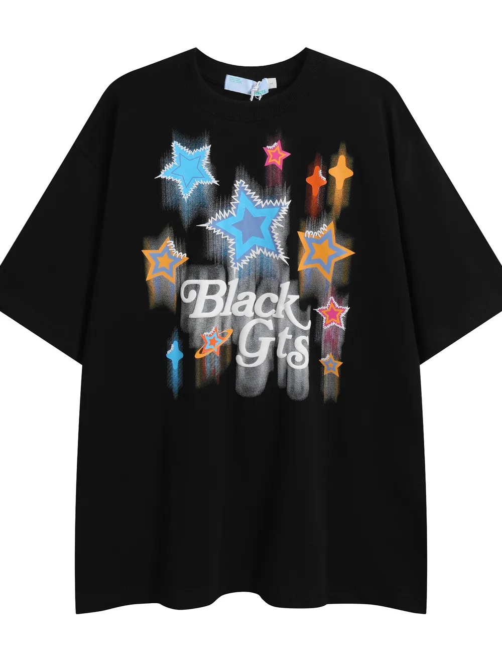 Men's Star Round Neck Oversized T-Shirt, image 2