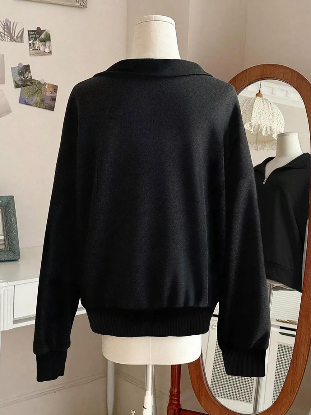 Quarter-Zip Dropped Shoulder Sweatshirt, image 7