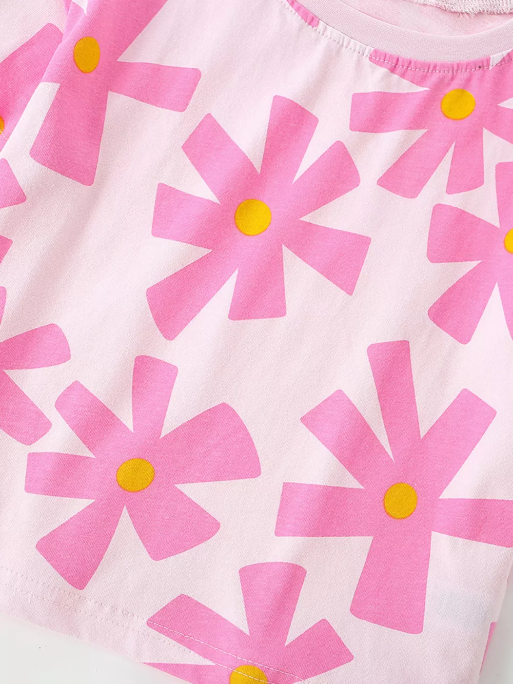 Children's Floral Print Cotton T-Shirt, image 4