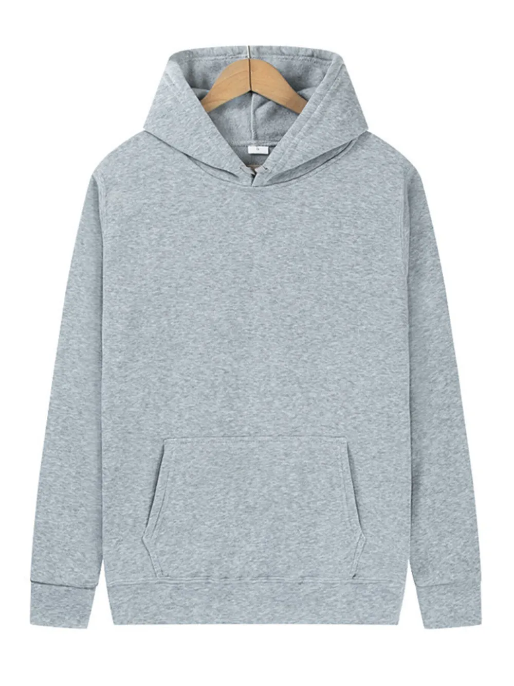 Men's Full Size Kangaroo Pocket Long Sleeve Hoodie Plus Size, image 3