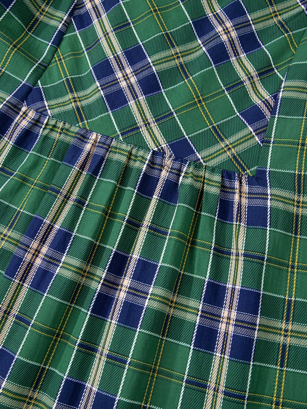 Plaid Frilly Collar Long Sleeve Shift Mini Dress, image 6