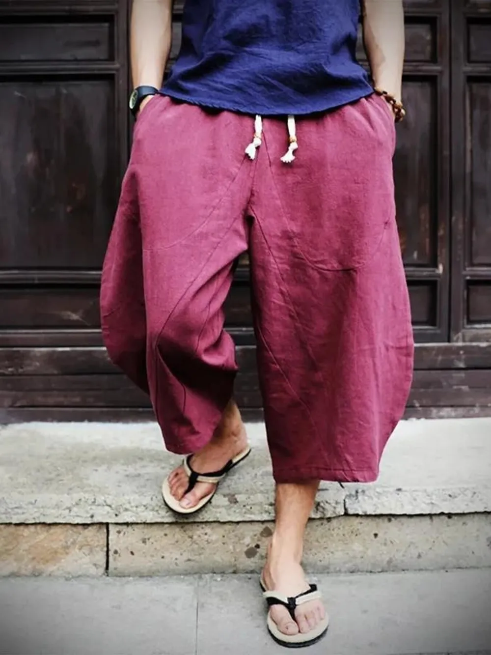 Men's Plus Size Loose Fit Cropped Pants, image 2