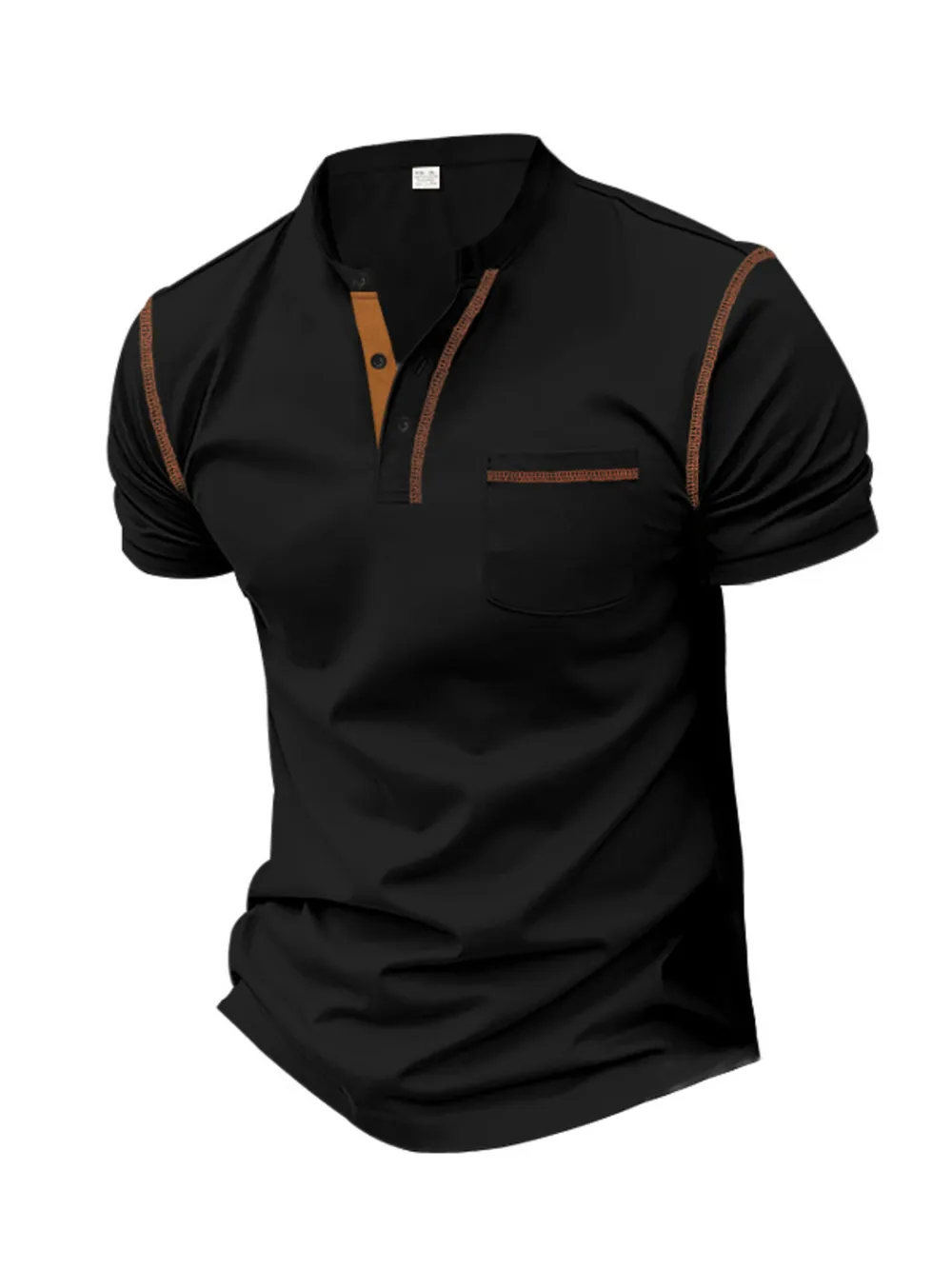 Men's Full Size Button Detail Short Sleeve Polo Plus Size