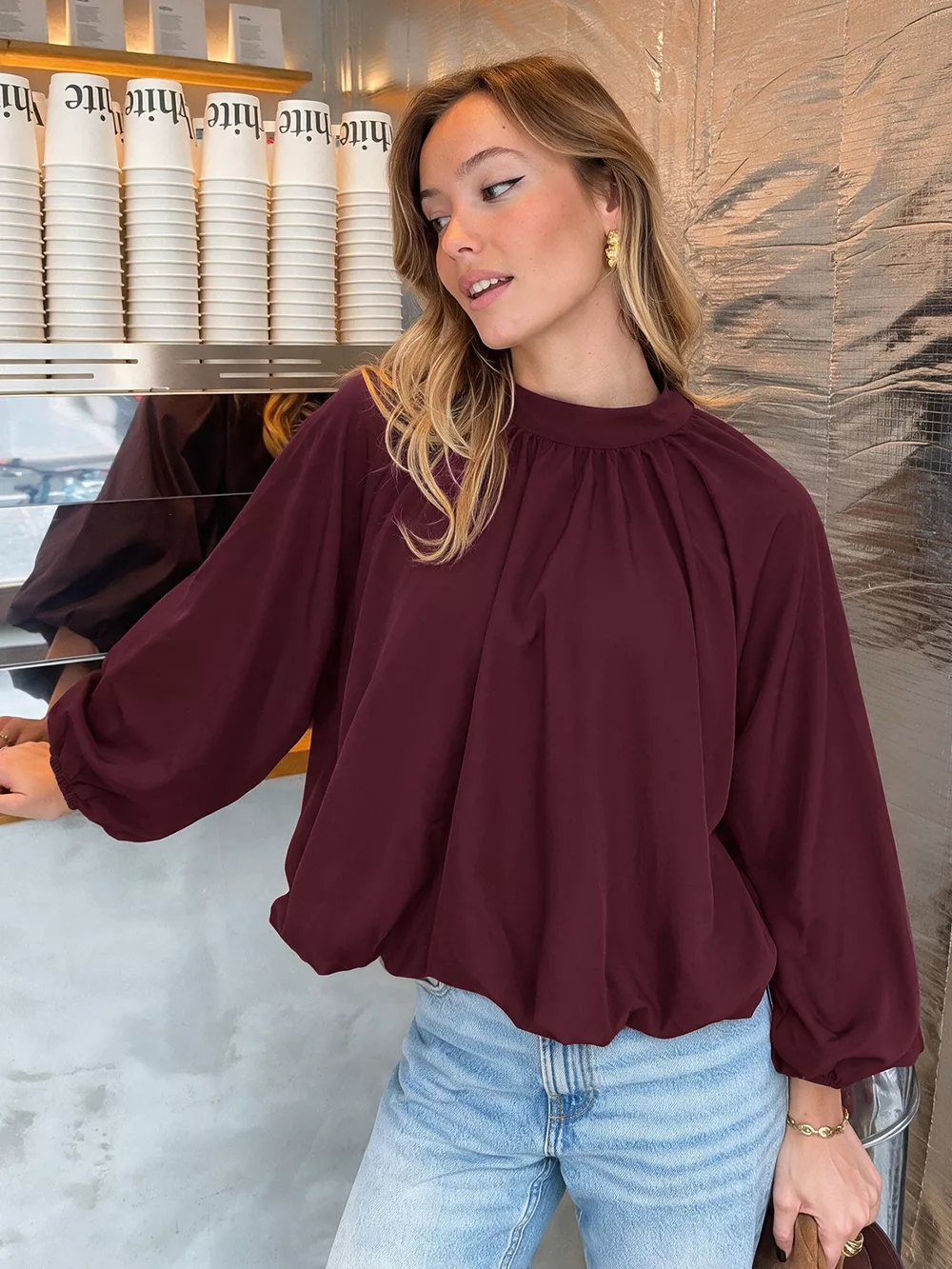 Tie Back Balloon Sleeve Blouse, image 5