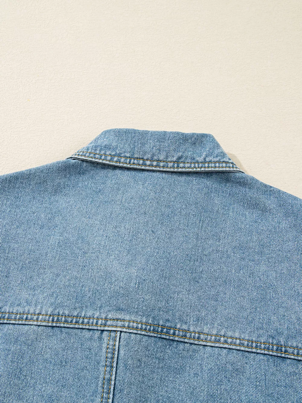 Patched Pockets Side Tie Denim Jacket, image 6