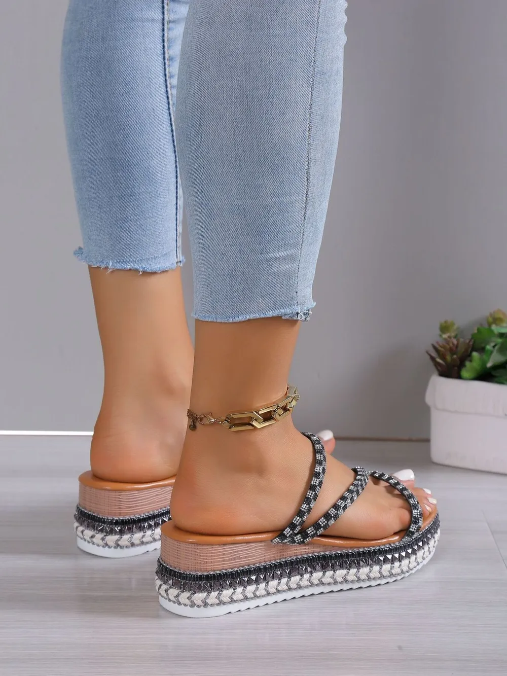 Woven Platform Wedge Sandals, image 5