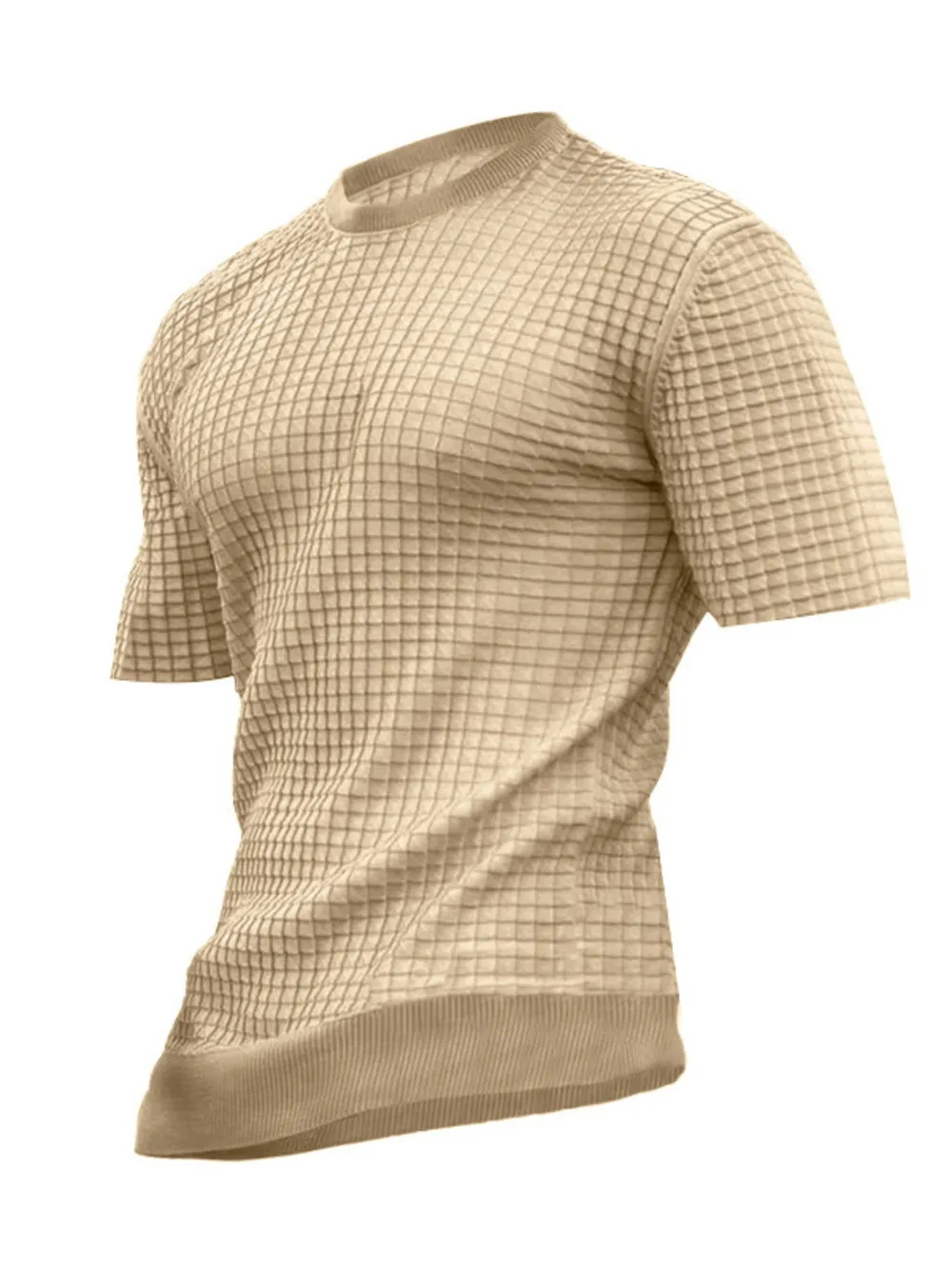 Men's Full Size Textured Knit Short Sleeve T-Shirt Plus Size, image 5